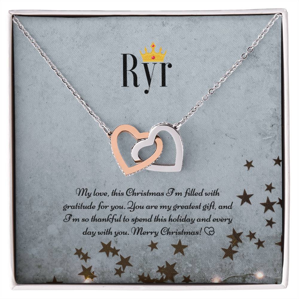 Ryr Jewelry - Interlocking Hearts Necklace - The Perfect Christmas Necklace Gift for Her