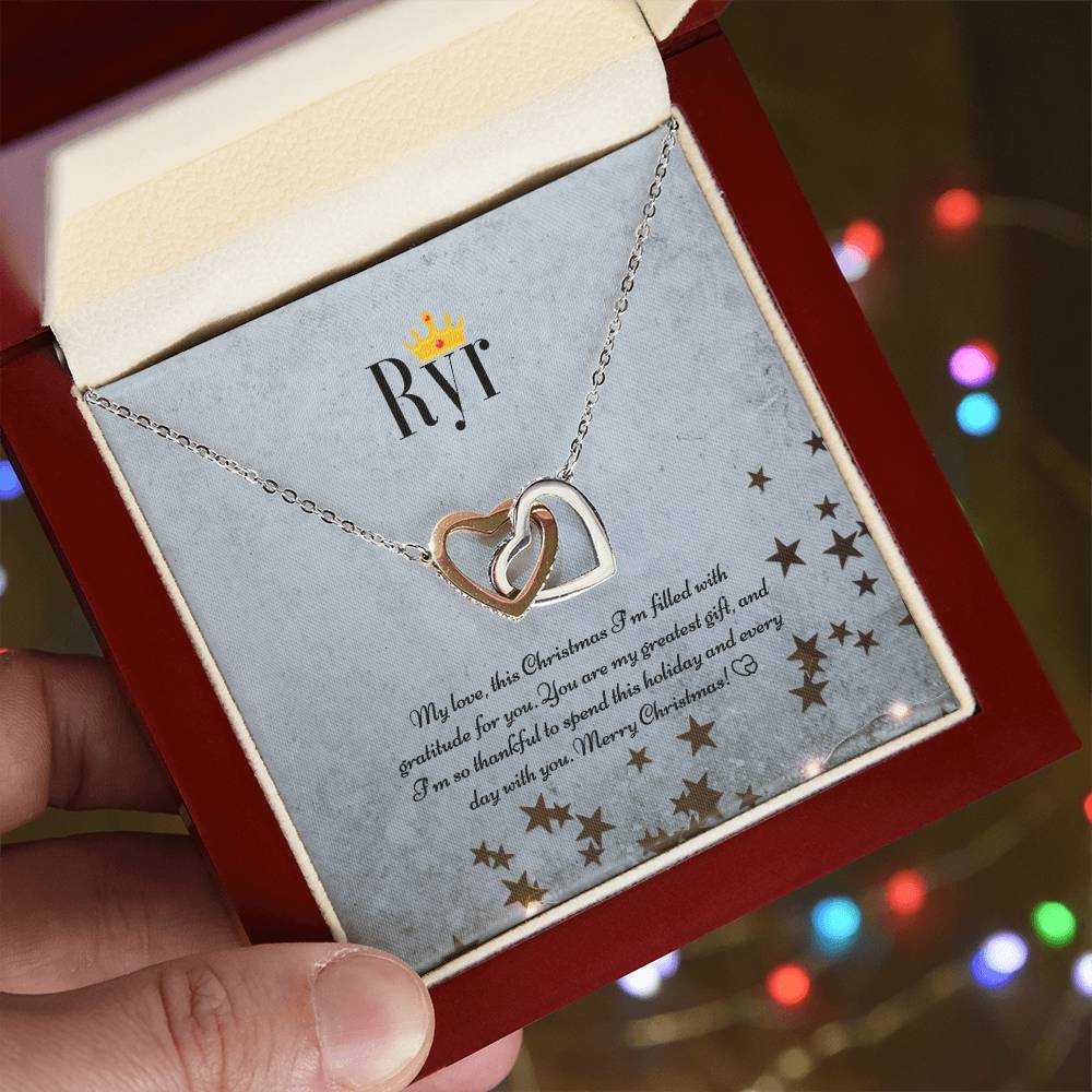 Ryr Jewelry - Interlocking Hearts Necklace - The Perfect Christmas Necklace Gift for Her