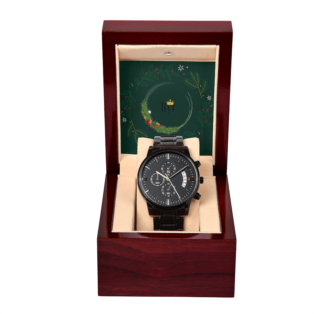 Ryr Jewelry - Black Chronograph Watch - Best Christmas Gift Watch for Men