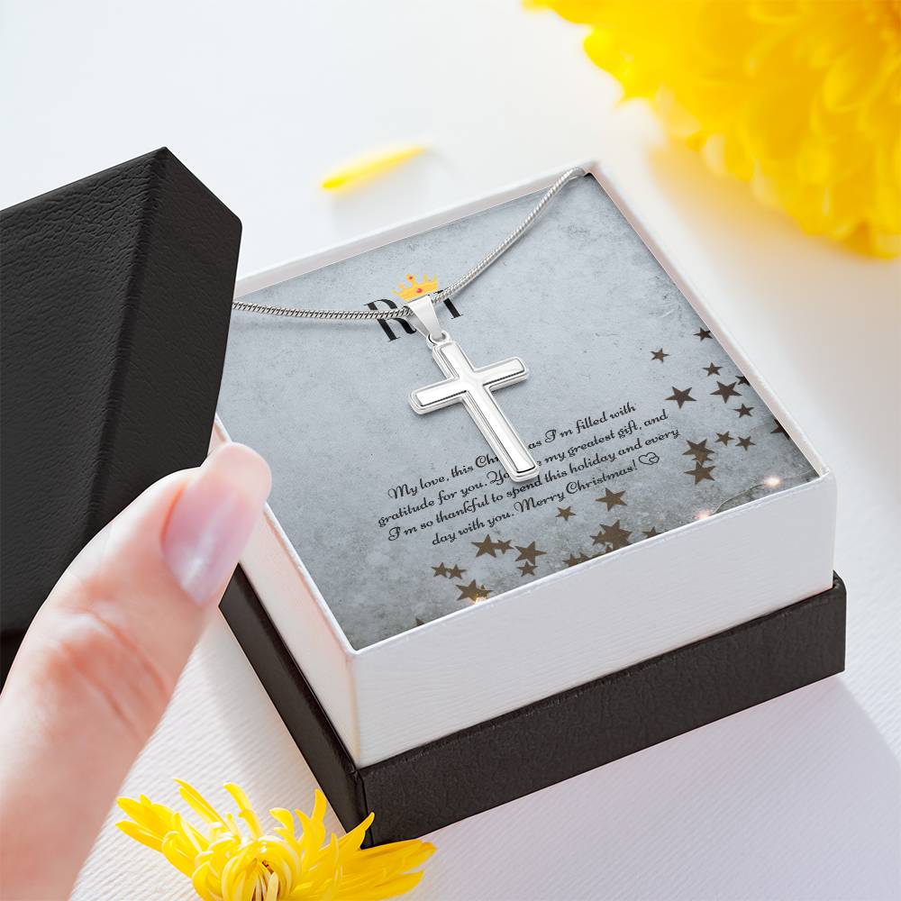 Ryr Jewelry - Artisan Cross Necklace - Festive Christmas Necklace Gift for Wife