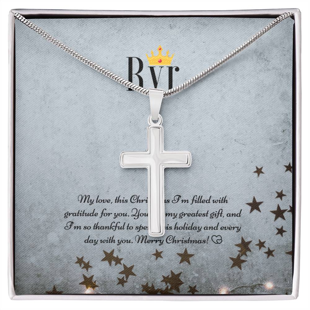 Ryr Jewelry - Artisan Cross Necklace - Festive Christmas Necklace Gift for Wife